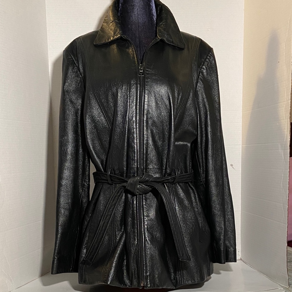 Vintage Outbrook Belted Leather Jacket